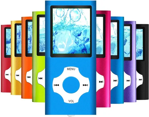 Vista 5 de Hotechs - Reproductor de MP3, reproductor de música MP3 con tarjeta SD de memoria de 32 GB, pantalla LCD digital clásica delgada de 1.82 pulgadas