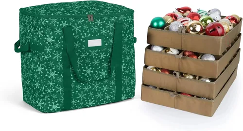 Vista 74 de Covermates Keepsakes Bolsa de almacenamiento ajustable para adornos, con asas de transporte, protección acolchada, ruedas dobles, almacenamiento