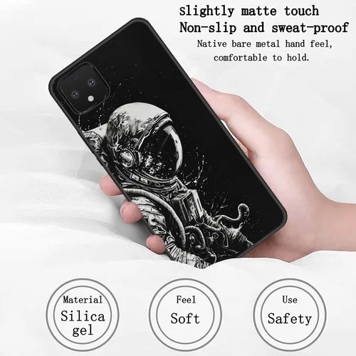 Vista 421 de Funda delgada para Google Pixel 4 XL, funda delgada de silicona de TPU suave a prueba de golpes para Google Pixel 4 XL, astronauta Galaxy