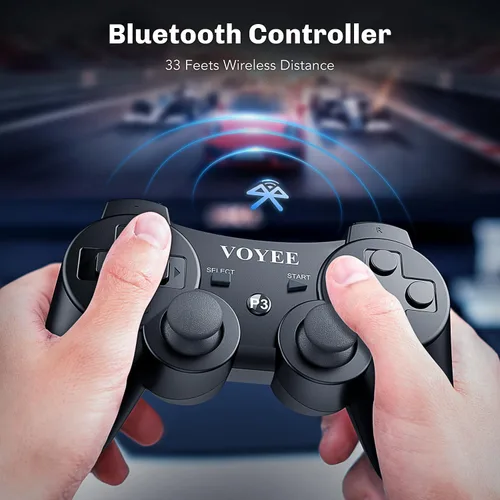 Vista 4 de VOYEE Wireless Controller Compatible with Playstation 3, PS-3 Controller with Upgraded JoystickRechargerable BatteryMotion ControlDouble Shock