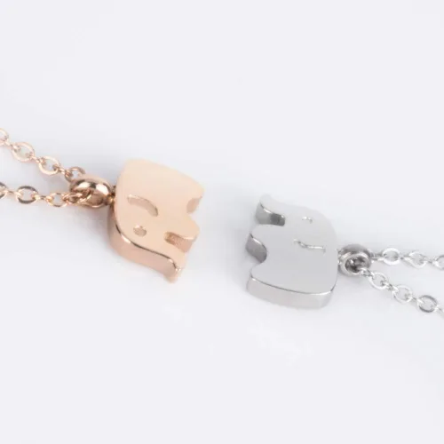 Vista 5 de WDSHOW Collar con colgante de elefante, joyería minimalista, 16.5 + 2 pulgadas