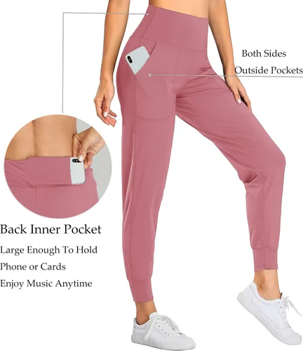 Vista 39 de Oalka - Pantalones deportivos para mujer, con cintura alta y bolsillos, para hacer deporte, yoga y entrenar