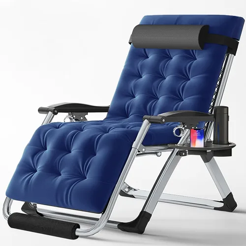 Vista 16 de Slsy Silla de gravedad cero, silla reclinable de salón con cojín y bandeja removibles para interior y exterior, silla reclinable plegable para patio