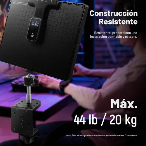 Vista 5 de NEEWER Abrazadera C resistente con columna de montaje para soporte de luz