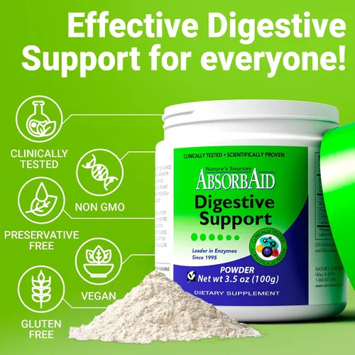Vista 5 de AbsorbAid Enzimas digestivas de 3.53 oz, probado para aumentar la absorción de nutrientes vitales hasta en un 71%