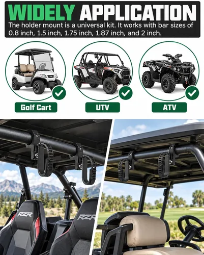 Vista 6 de SUNPIE Soporte de Rack para Herramientas de Caza para UTV - Soporte Universal de Barra Transversal para Polaris Canam Pioneer/Talon Kawasaki Arctic