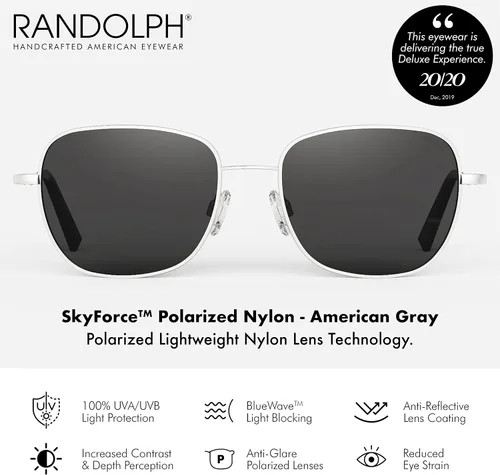 Vista 2 de Randolph USA Cecil Gafas de sol cuadradas de gran tamaño para mujer no polarizadas 100 UV