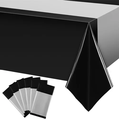 Vista 9 de Tatuo Juego de 3 piezas de mantel de plástico desechable rectangular y mantel para mesa para graduación, baby shower, despedida de soltera, fiesta