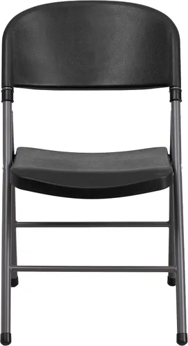 Vista 6 de Flash Furniture HERCULES Series Silla plegable de plástico negro con marco de carbón de 330 libras