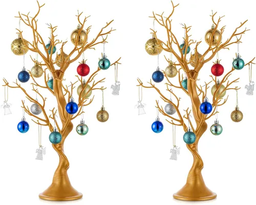 Vista 16 de NUPTIO Árbol Artificial Negro de Halloween: 22.8 pulgadas de Alto Exhibidor de Ornamentos Navideños Árboles Falsos Manzanita Ramas Decorativas