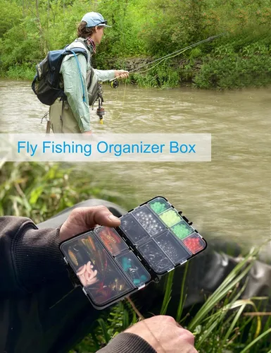 Vista 3 de Hlotmeky Organizador de Caja de Aparejos Pequeña Paquete de 4 Mini Cajas de Aparejos de Plástico Organizador de Pesca Contenedores de Almacenamiento