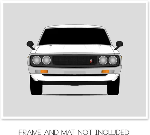 Vista 2 de Custom Car Posters Handmade Poster compatible with Nissan Skyline GT-R KPGC110 1973 Print Wall Art Décor - 8x10 Metallic Print (Unframed)