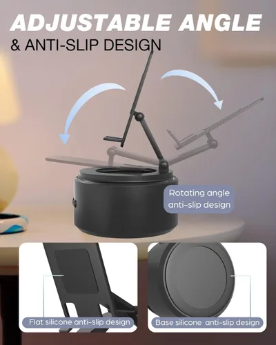 Vista 6 de Funistree Regalos para hombres, él, marido, día del padre, soporte para teléfono celular con altavoz Bluetooth inalámbrico, regalos de cumpleaños