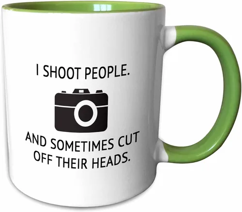 Vista 7 de 3dRose I SHOOT PEOPLE. AND SOMETIMES CUT OFF THEIR HEADS. 11oz Two-Tone Blue Mug