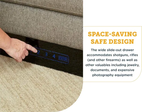 Vista 5 de SnapSafe Caja fuerte debajo de la cama, tamaño mediano – Caja fuerte para armas de fuego, municiones y objetos de valor – Cabe en el maletero de SUV