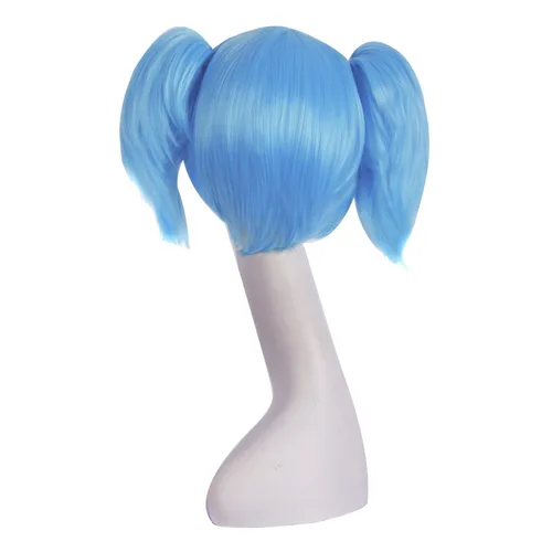 Vista 4 de MapofBeauty 12 pulgadas11.8 in Lolita Sweet and Lovely Anime Cosplay Pelucas (azul claro)