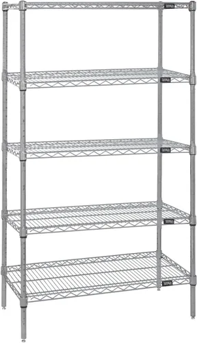 Vista 7 de Quantum Storage Systems WR74-1824BK Kit de inicio para estantería de alambre de 4 niveles de altura de 74 pulgadas, acabado negro, 18 pulgadas