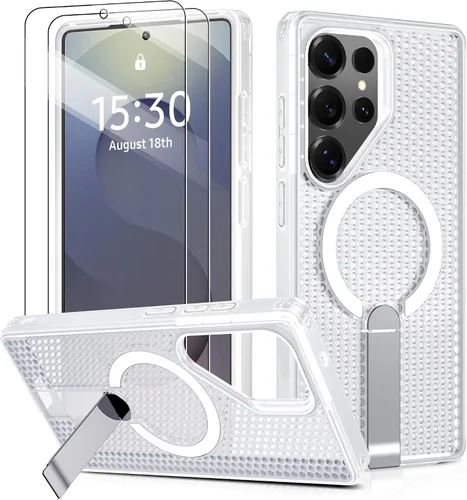 Vista 26 de Jshru para Samsung Galaxy S25 Plus / S24 Plus con [2 PIEZAS] protectores de pantalla HD, compatible con MagSafe