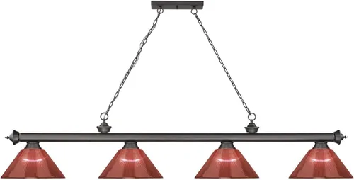 Vista 4 de Z-Lite 2306-4BRZ-PRD - Colgante de billar con cordón, 4 luces, 240 vatios totales, bronce
