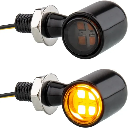 Vista 9 de Intermitentes LED para Motocicleta Mini Señales Giratorias Pequeñas Luz Indicadora Micro Delantera Trasera Compatible con Harley Davidson Honda