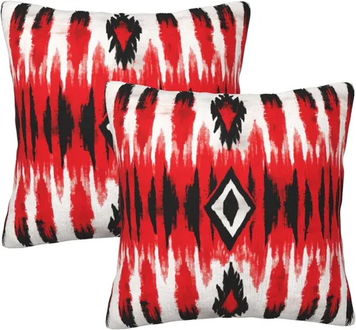Vista 21 de Pack of 2 Short Plush Throw Pillow Covers 18 X 18 Inch, Retro 70S Orange Yellow Pillow Cover Durable Pillowcases, Square Throw Pillow Covers Couch