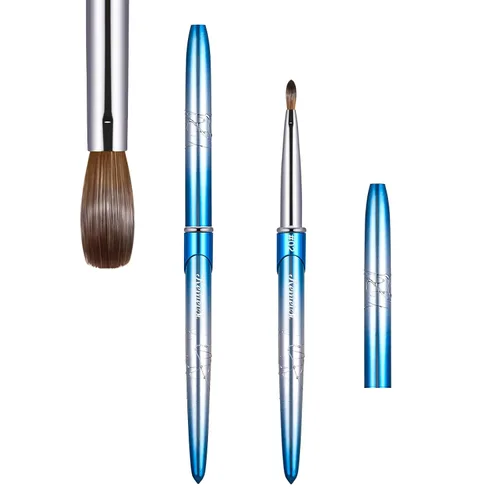 Vista 24 de Pincel para uñas acrílicas tamaño 16, pinceles de arte de uñas 100% puro Kolinsky de KEMEISI con mango resistente, forma ovalada, herramientas