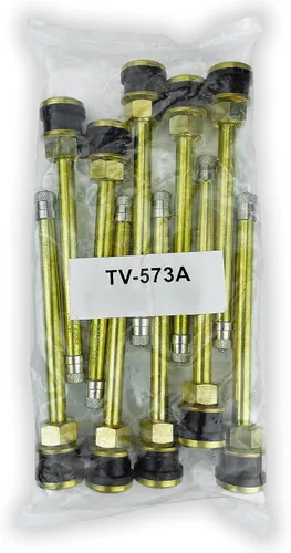 Vista 3 de Haltec Cuatro vástagos de válvula de latón para neumáticos de camión y autobús TR573A de 4 3/8 pulgadas rectos para ruedas de 22.5 y 24.5