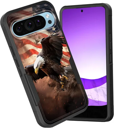 Vista 106 de Funda para Pixel 6A, funda híbrida de doble capa resistente a prueba de golpes de policarbonato duro de silicona suave TPU para Google Pixel 6A