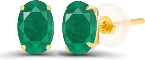Vista 11 de Aretes ovalados de plata de ley 925 maciza chapados en oro de 0.236 x 0.157 pulgadas con piedra natal genuina para mujer Aretes de tuerca Amatista