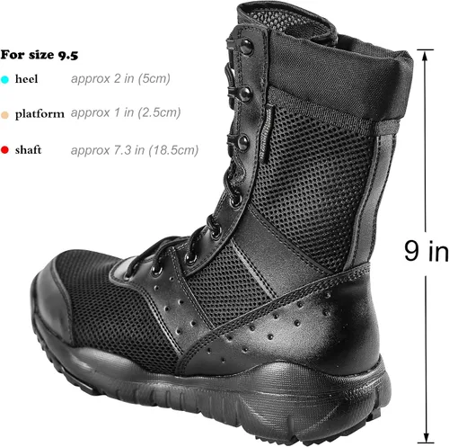 Vista 2 de WWOODTOMLINSON Men's LD Lightweight Combat Boots MicrofiberSuede Leather Military Tactical Boots