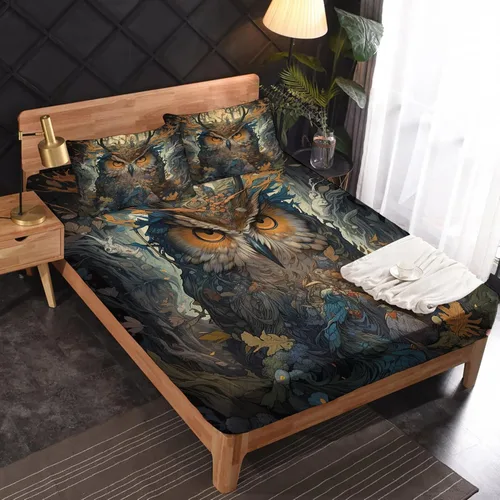 Vista 25 de Juego de sábanas de tamaño King, sábanas de conejo, sábanas de microfibra y fundas de almohada de 4 piezas, juego de sábanas con estampado colorido