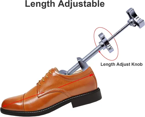 Vista 5 de Camilla de zapatos de metal profesional para hombre, talla 5-12 (UE 39-46) Zapatos planos árbol de 2 vías ajustable ancho ancho longitud expansor