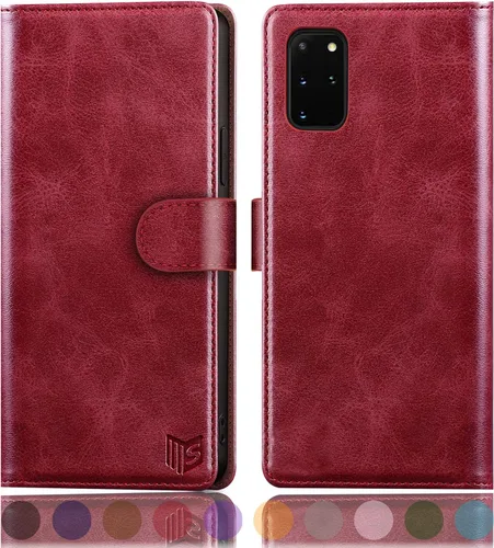 Vista 9 de SUANPOT Funda de piel tipo cartera para Samsung Galaxy S20+/S20 Plus de 6.7 pulgadas (sin S20 6.2 pulgadas/S20 Ultra 6.9 ") con tarjetero RFID