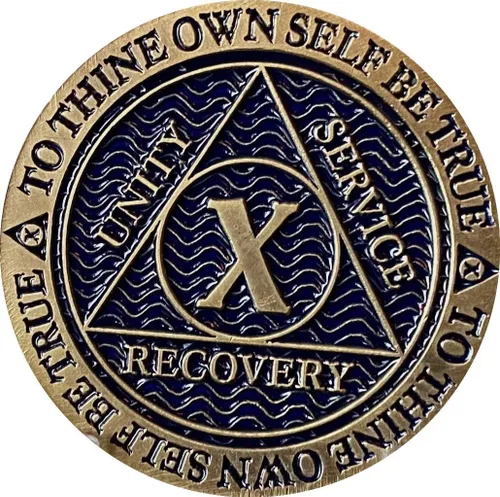 Vista 5 de 10 años AA Medallion Reflex Antique y Blue Color Bronze Chip