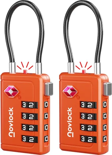 Vista 15 de Cerradura de equipaje aprobada por la TSA Indicador de inspección, combinación de 4 dígitos, aleación de zinc duradera para maletas, mochilas