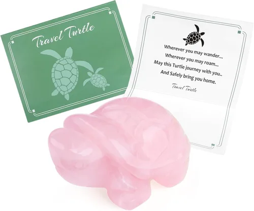 Vista 16 de QINJIEJIE Figuras de tortuga de viaje de cristal de amatista, cristales curativos, el mejor regalo de viaje para mujeres, hombres, viajeros, amantes