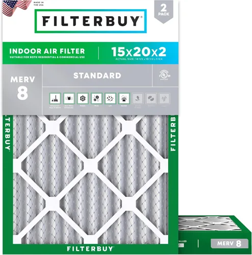 Vista 61 de Filterbuy Filtro de aire MERV 8 de 8 x 14 x 1 pulgadas para defensa contra el polvo y las alergias (paquete de 2), filtros electrostáticos plisados