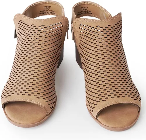 Vista 3 de J. Adams Botines Tracy para mujer - Botines de tacón bajo con puntera abierta