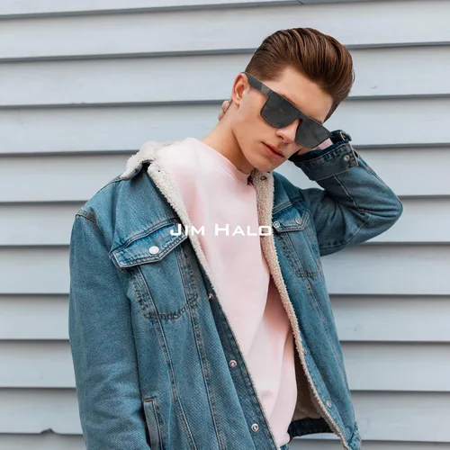 Vista 3 de JIM HALO Gafas de sol polarizadas retro para hombres y mujeres, parte superior plana cuadrada UV400, gafas para conducir, pesca, senderismo, golf
