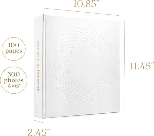 Vista 2 de Álbum de recortes prémium para libro de invitados de boda y fotos familiares, 100 páginas para varios tamaños, 4 x 6, 5 x 7, 6 x 8, 8 x 10 pulgadas