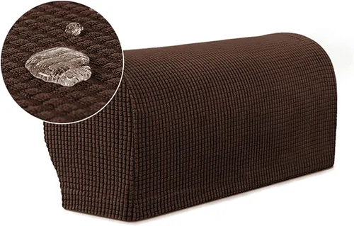 Vista 12 de 1 par de fundas elásticas para reposabrazos de sofá, fundas lavables para sillón, extraíbles a prueba de polvo, protector de sofá para brazos, Negro