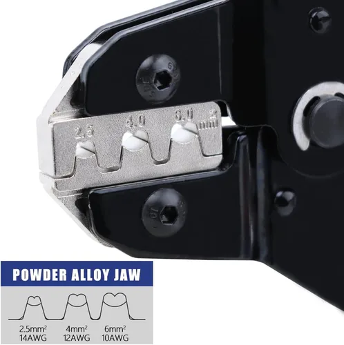 Vista 4 de Herramienta de prensado de cable fotovoltaico solar para conectores de cables solares, AWG14-10 (2.5/4/6mm²) - Mini piler de 7 pulgadas