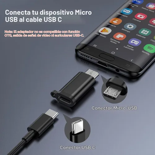 Vista 5 de Paquete de 2 mini adaptadores USB y 3 adaptadores micro USB, conector compatible con carga y sincronización de datos para receptor GPS/cámara