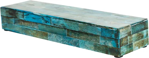 Vista 19 de Handicrafts Home Organizador para joyas y caja de almacenamiento, cajas decorativas para mujer y chicas, para envoltura, estampado de cheurón blanco