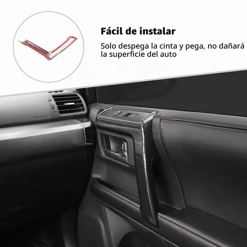 Vista 6 de Voodonala Panel de interruptores de ventana para Toyota 4Runner 2010-2024, cubierta de panel de manija lateral compatible con Toyota 4Runner SUV