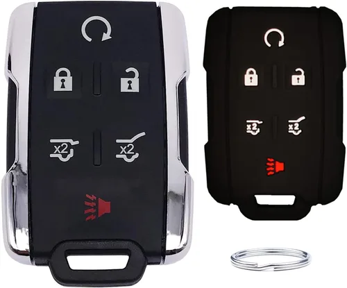 Vista 8 de Funda de silicona para llavero con control remoto para GMC Chevrolet 2 Negro con rojo