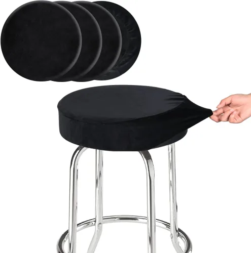 Vista 20 de SINOSSO Funda para taburete de bar, terciopelo súper suave de diámetro.11-13 pulgadas, redonda, elástica, lavable, a prueba de polvo para muebles