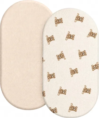 Vista 17 de Sábanas orgánicas para cuna de bebé de 33 x 17 pulgadas, 100% algodón de muselina para bebé, niña, niño, funda de colchón ajustable suave compatible
