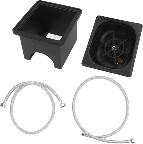 Vista 10 de Jarra Enjuagadora con manguera Barra de acero inoxidable 304 Arandela de vidrio Negro Taza de enjuague de baño de vidrio Rinserg Herramienta