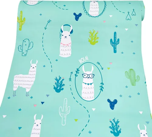 Vista 2 de Revestimiento de estante de alpaca cactus, autoadhesivo, impermeable, para cajón, protege los muebles, decoración de la superficie de la pared
